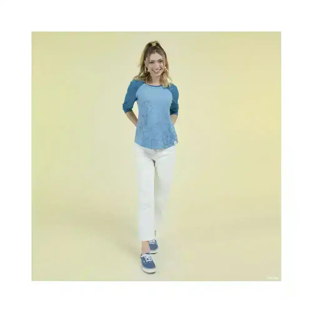 Pinocchio by Loungefly Tee T-Shirt Unisex Blue Fairy Shirred Raglan Größe S