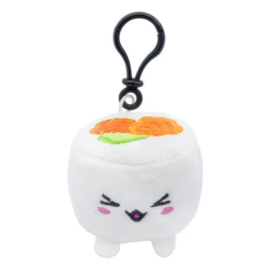 Plushi Plüschfigur mit Schlüsselanhänger Uramaki Sushi mit Lachs 7 cm - Smalltinytoystore