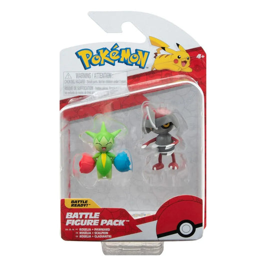Pokémon Battle Figure Pack Minifiguren 2er-Pack Gladiantri, Roselia 5 cm - Smalltinytoystore