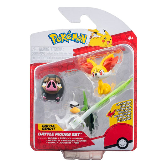 Pokémon Battle Figure Set Figuren 3er-Pack Fynx, Ferkuli, Lauchzelot 5 cm - Smalltinytoystore