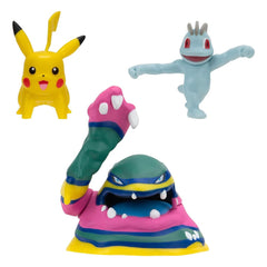 Pokémon Battle Figure Set Figuren 3er-Pack Machollo, Pikachu #1, Alolan Sleimok 5 cm - Smalltinytoystore