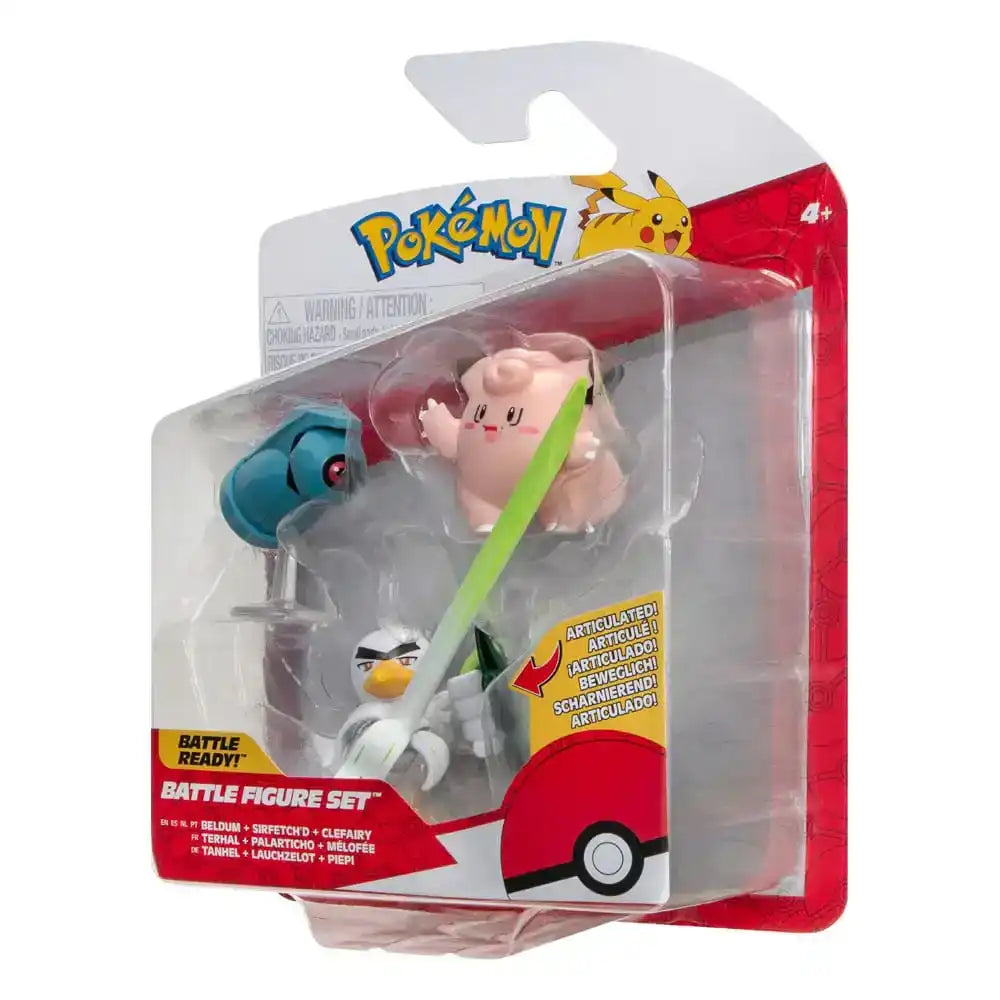 Pokémon Battle Figure Set Figuren 3er-Pack Piepi, Tanhel, Lauchzelot 5 cm - Smalltinytoystore
