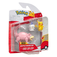 Pokémon Battle Figure Set Figuren 3er-Pack Pikachu (Weiblich), Lichtel, Flegmon 5 cm - Smalltinytoystore