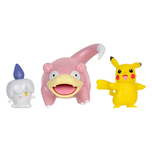 Pokémon Battle Figure Set Figuren 3er-Pack Pikachu (Weiblich), Lichtel, Flegmon 5 cm - Smalltinytoystore