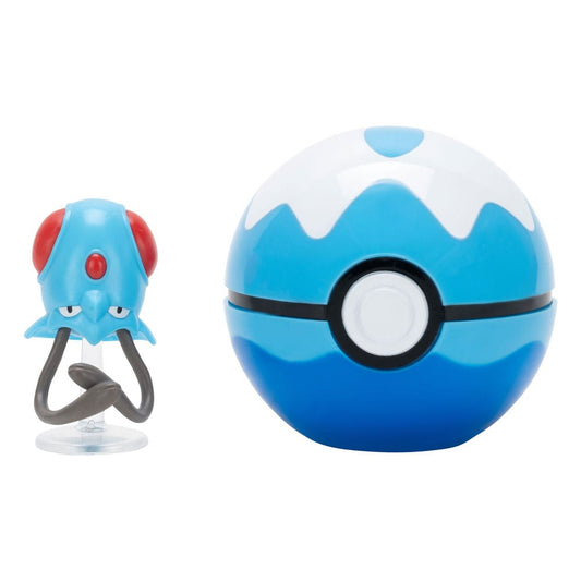 Pokémon Clip'n'Go Poké Balls Tentacha & Tauchball - Smalltinytoystore