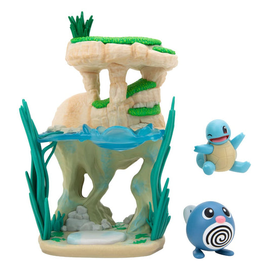 Pokémon Environment Set Seeufer & Quapsel & Schiggy 5 cm - Smalltinytoystore