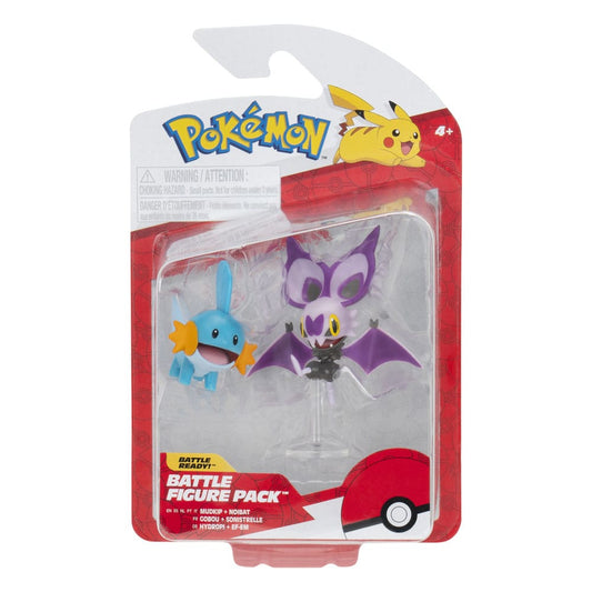Pokémon Figuren 2er-Pack Mudkip & Noibat with Stand 8 cm - Smalltinytoystore