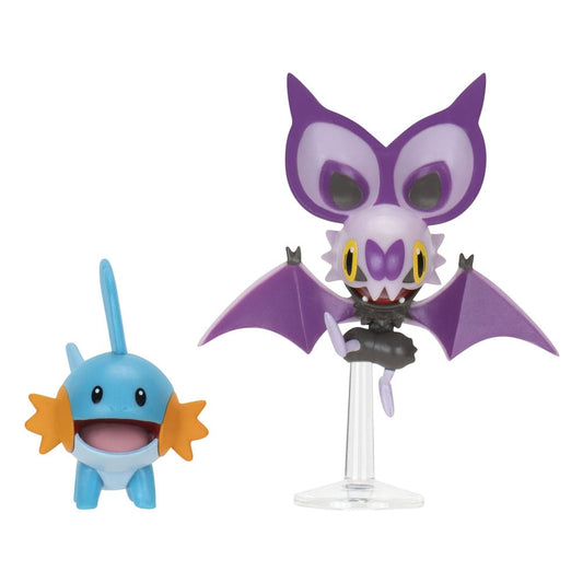 Pokémon Figuren 2er-Pack Mudkip & Noibat with Stand 8 cm - Smalltinytoystore