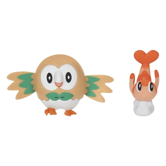 Pokémon Figuren 2er-Pack Tatsugiri (Curly Form) & Rowlet 8 cm - Smalltinytoystore