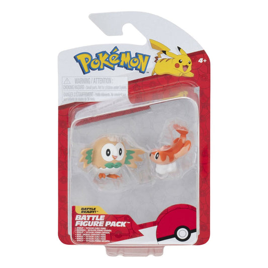 Pokémon Figuren 2er-Pack Tatsugiri (Curly Form) & Rowlet 8 cm - Smalltinytoystore