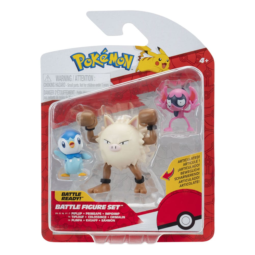 Pokémon First Partner Battle Figure Set Figuren 3er-Pack Bähmon, Plinfa & Rasaff - Smalltinytoystore