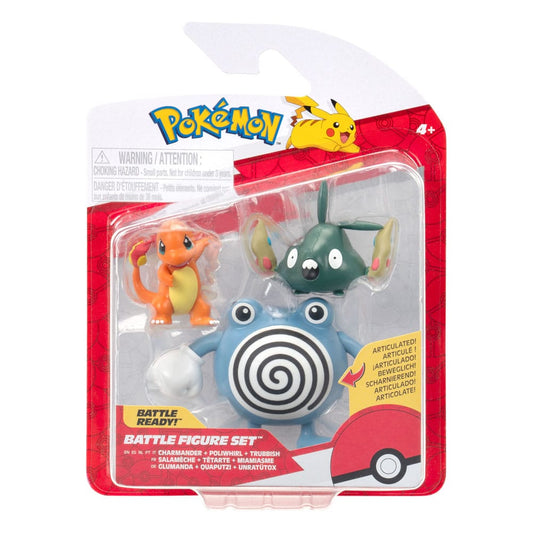 Pokémon First Partner Battle Figure Set Figuren 3er-Pack Glumanda, Unratütox & Quaputzi - Smalltinytoystore