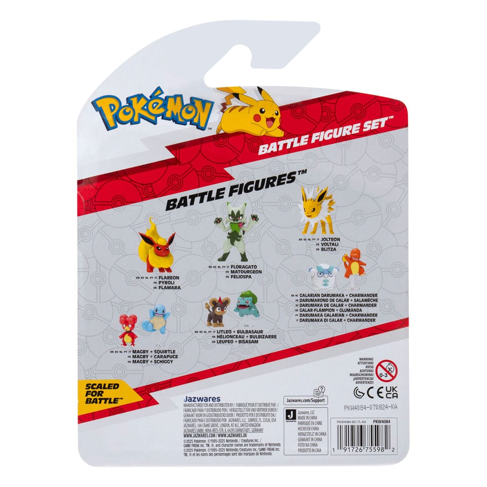 Pokémon First Partner Battle Figure Set Figuren 3er-Pack Glumanda, Unratütox & Quaputzi - Smalltinytoystore