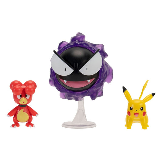 Pokémon First Partner Battle Figure Set Figuren 3er-Pack Magby, Pikachu & Nebulak - Beschädigte Verpackung - Smalltinytoystore