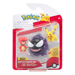 Pokémon First Partner Battle Figure Set Figuren 3er-Pack Magby, Pikachu & Nebulak - Smalltinytoystore