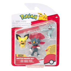 Pokémon First Partner Battle Figure Set Figuren 3er-Pack Pichu, Machollo & Snibunna - Smalltinytoystore