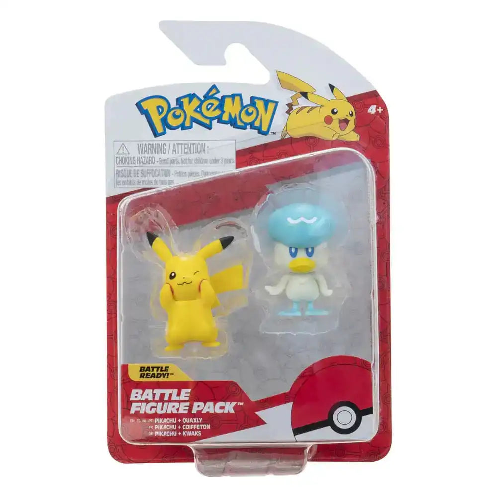 Pokémon Gen IX Battle Figure Pack Minifiguren 2er-Pack Pikachu & Kwaks 5 cm - Smalltinytoystore
