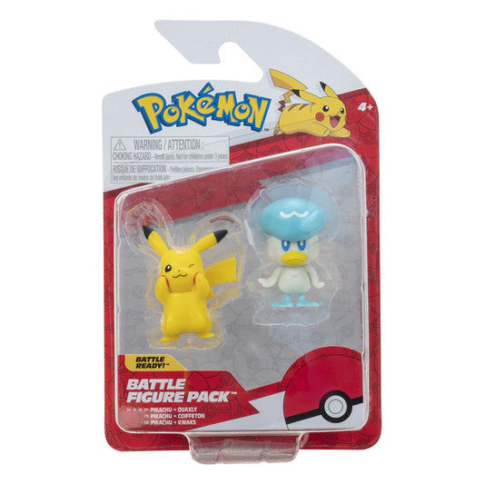 Pokémon Gen IX Battle Figure Pack Minifiguren 2er-Pack Pikachu & Kwaks 5 cm - Smalltinytoystore