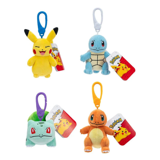 Pokémon Plüschfiguren mit Schlüsselanhänger Series 1 10 cm Sortiment (6) - Smalltinytoystore