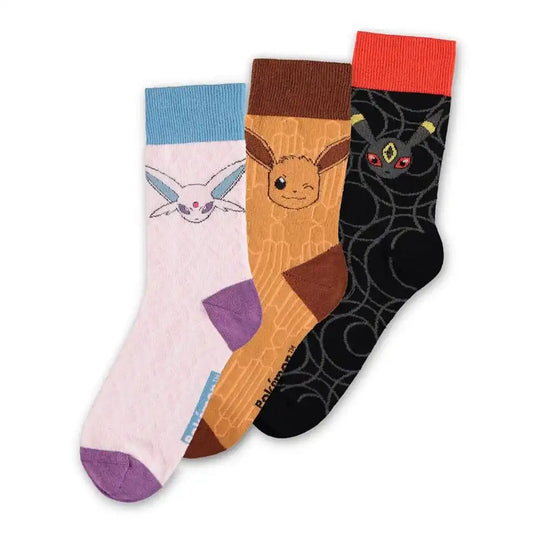 Pokémon Socken 3er-Pack Evoli Evolution 2.0 35-38 - Smalltinytoystore