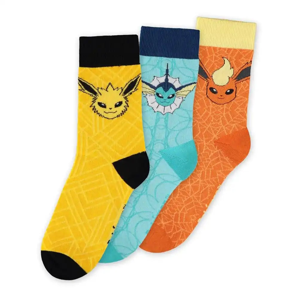 Pokémon Socken 3er-Pack Evoli Evolution 35-38 - Smalltinytoystore