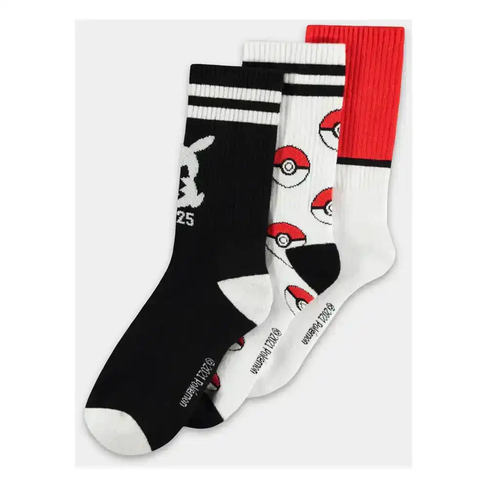 Pokemon Socken 3er-Pack Pikachu Pokeball 43-46 - Smalltinytoystore