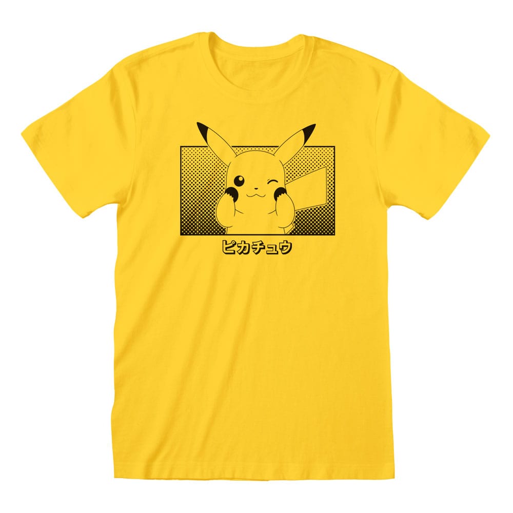 Pokemon T-Shirt Pikachu Katakana - Smalltinytoystore
