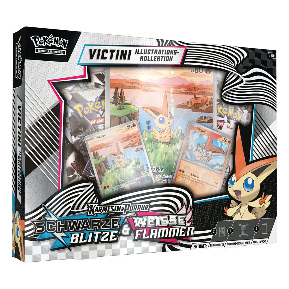 Pokémon TCG Karmesin & Purpur 10.5: Schwarze Blitze & Weisse Flammen Victini Illustrations-Kollektion *Deutsche Version* - Smalltinytoystore