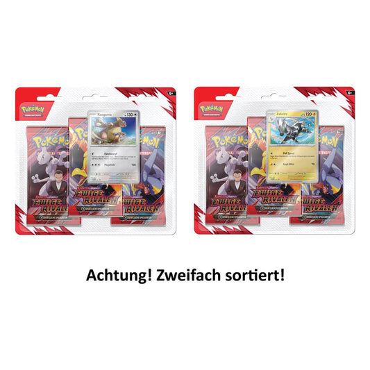 Pokémon TCG KP10 Karmesin & Purpur - Ewige Rivalen 3er-Pack Blister *Deutsche Version* - Smalltinytoystore