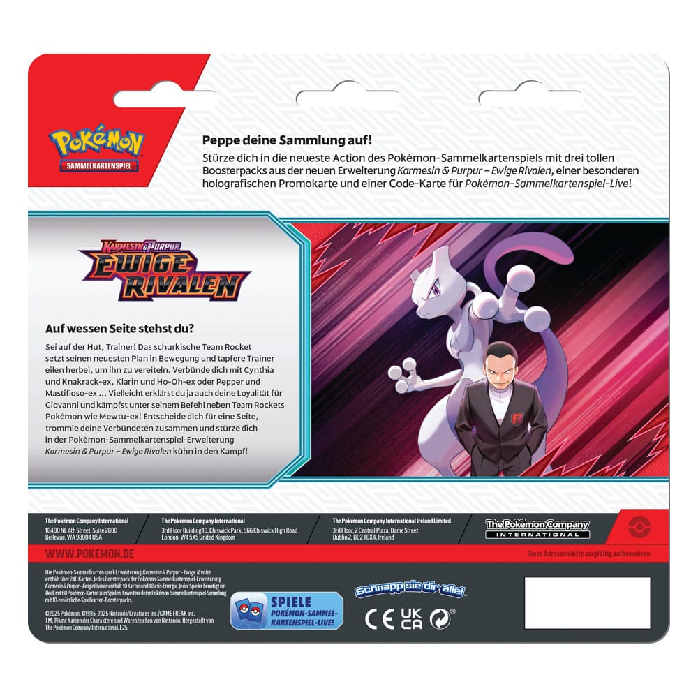 Pokémon TCG KP10 Karmesin & Purpur - Ewige Rivalen 3er-Pack Blister *Deutsche Version* - Smalltinytoystore