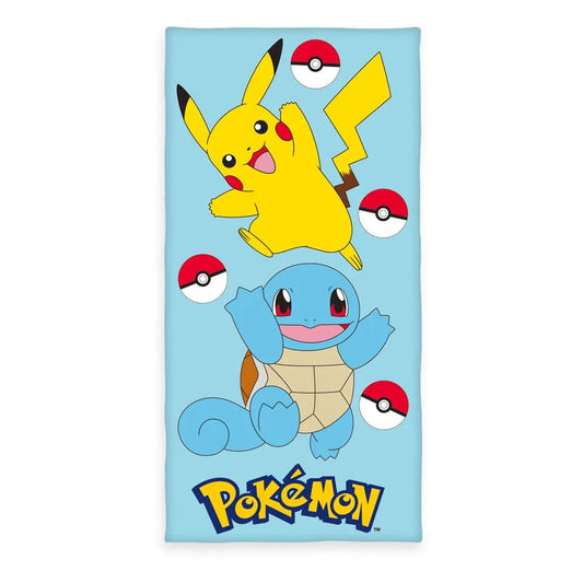 Pokemon Velours-Handtuch Pikachu & Schiggy 75 x 150 cm - Smalltinytoystore