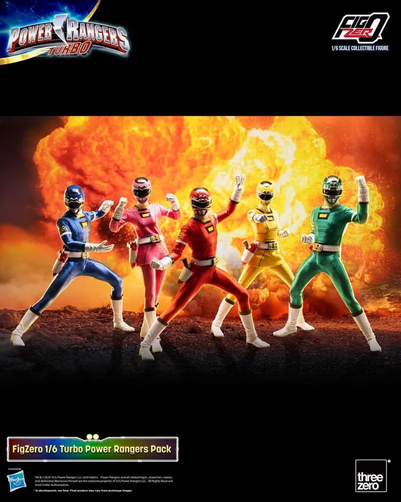 Power Rangers Turbo FigZero Actionfiguren 1/6 5er-Pack Turbo Power Rangers 30 cm - Smalltinytoystore