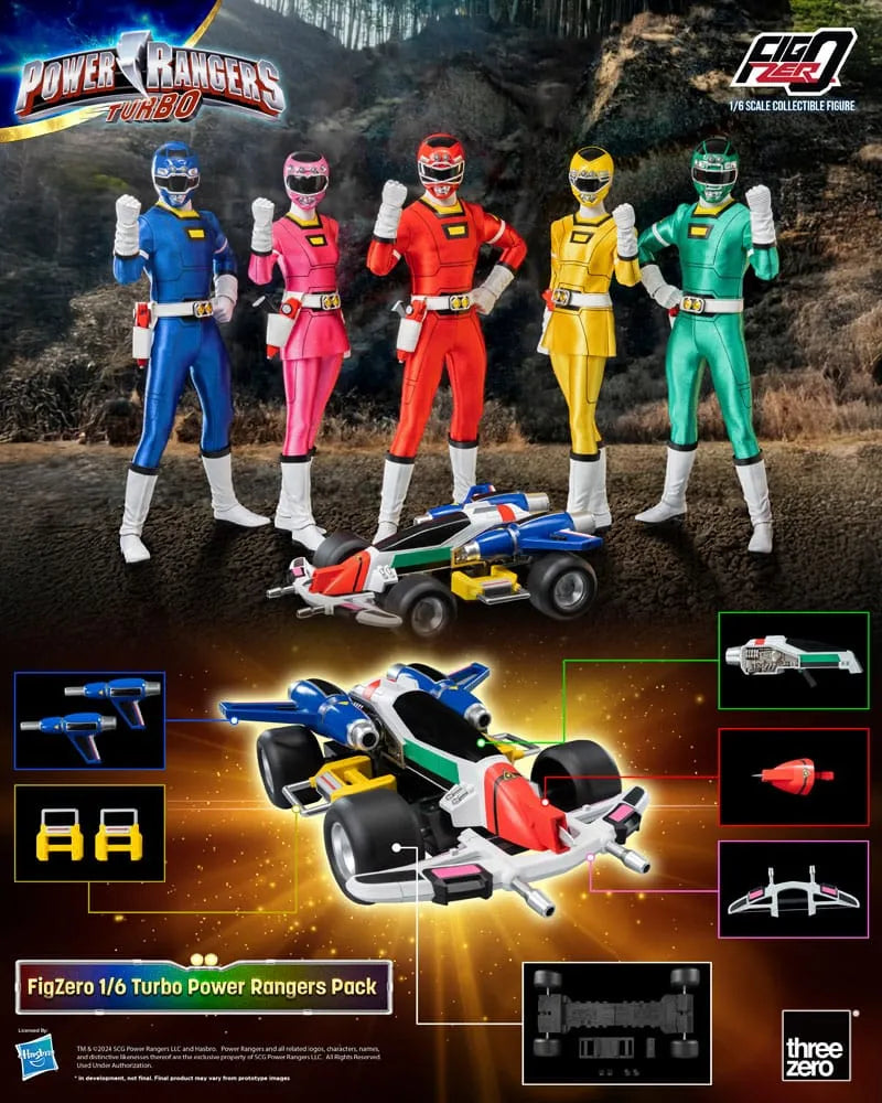 Power Rangers Turbo FigZero Actionfiguren 1/6 5er-Pack Turbo Power Rangers 30 cm - Smalltinytoystore