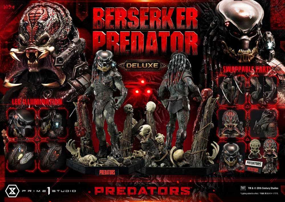 Predators Statue Berserker Predator Deluxe Bonus Version 100 cm - Smalltinytoystore