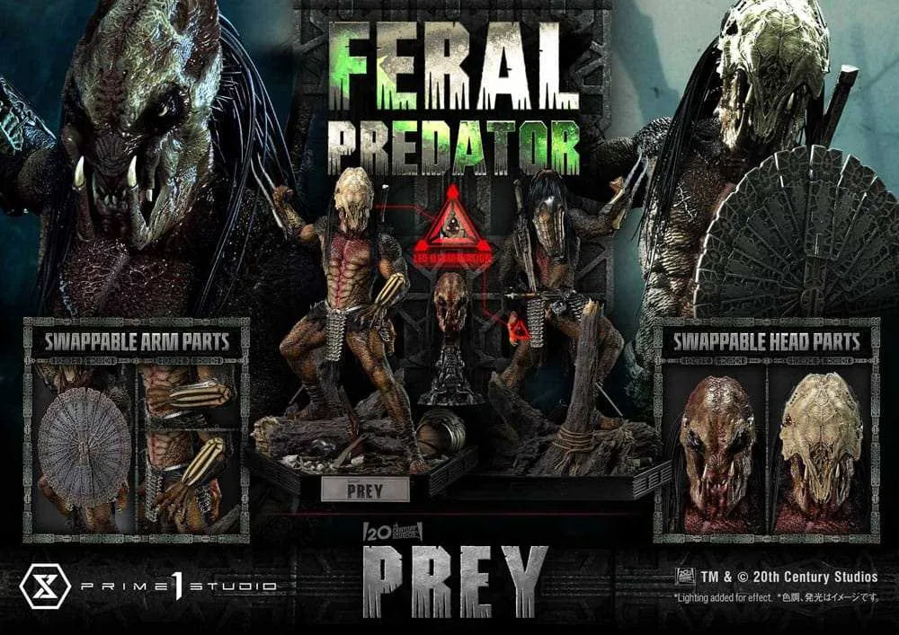 Prey (Movie) Museum Masterline Series Statue 1/3 Feral Predator 89 cm - Smalltinytoystore