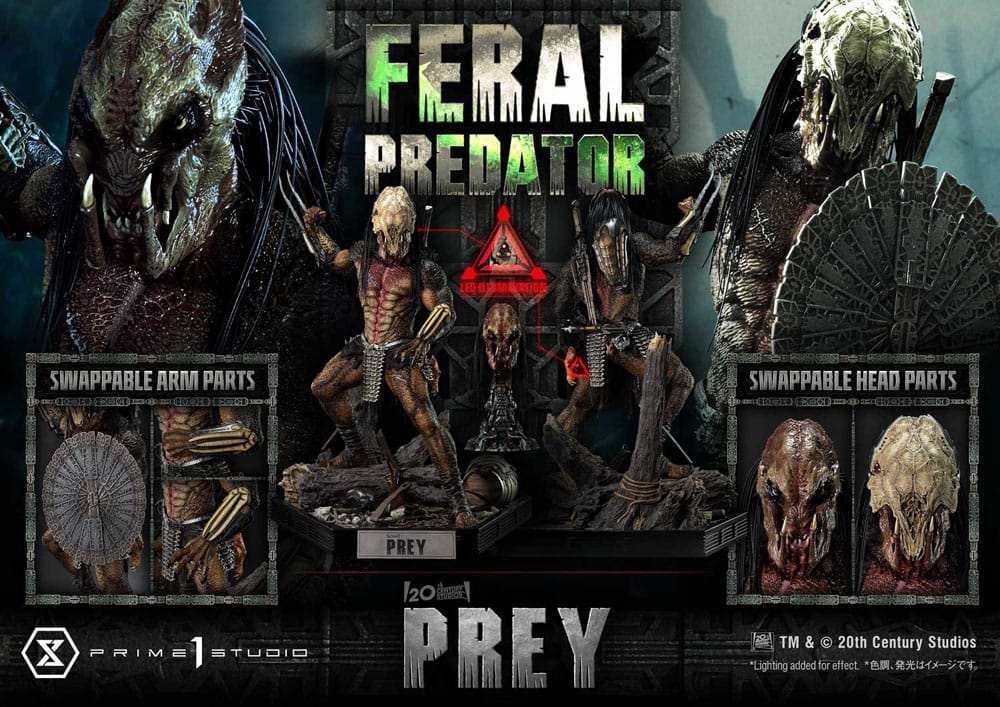 Prey (Movie) Museum Masterline Series Statue 1/3 Feral Predator 89 cm - Smalltinytoystore
