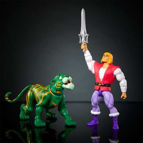 Masters of the Universe Origins Cartoon Prince Adam and Cringer 2-Pack AUSPACKER GRINGER KOPF FARBFEHLER