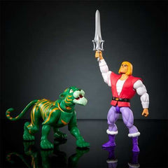 Masters of the Universe Origins Cartoon Prince Adam and Cringer 2-Pack AUSPACKER GRINGER KOPF FARBFEHLER