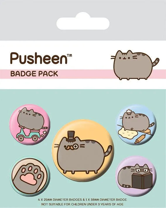 Pusheen Ansteck-Buttons 5er-Pack Fancy - Smalltinytoystore