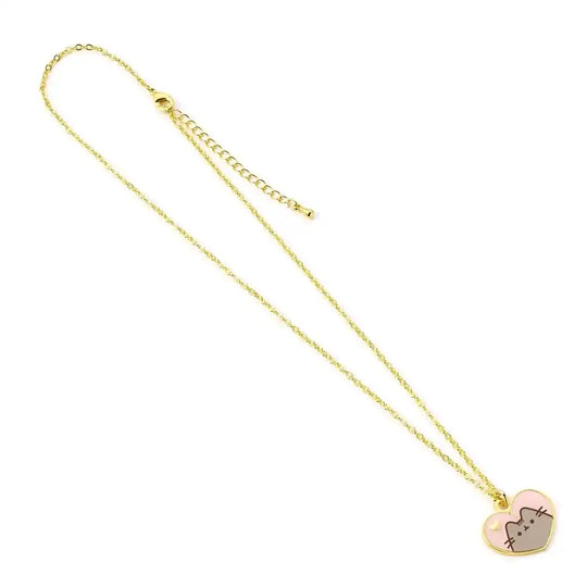 Pusheen Halskette & Anhänger Pink and Gold Heart - Smalltinytoystore