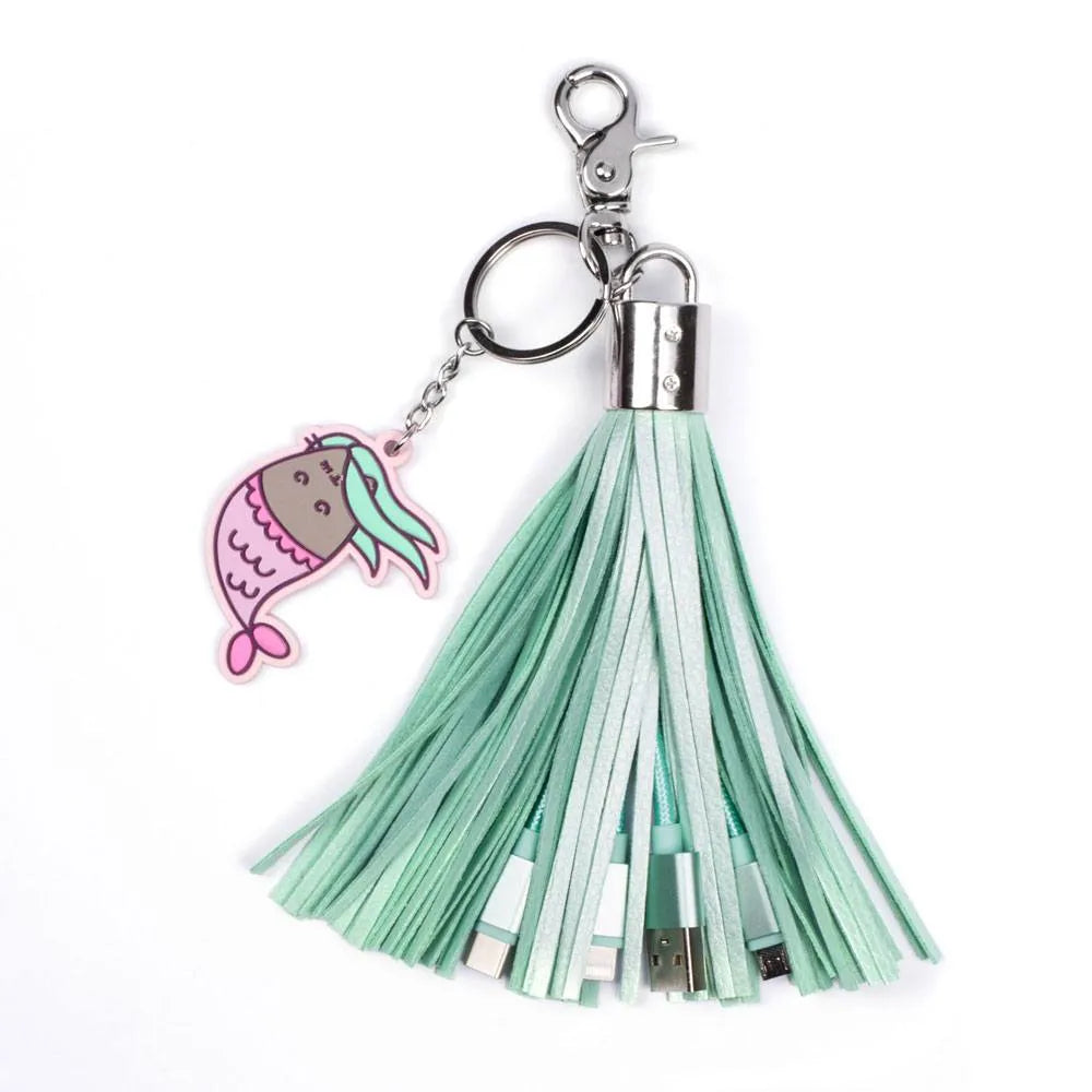Pusheen USB Ladekabel 3in1 mit Schlüsselanhänger Tassel - Smalltinytoystore