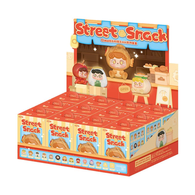 QKid: Street Snack Series Blind Box Figur 5 cm Display (12) - Smalltinytoystore