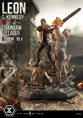 Resident Evil 4 Ultimate Premium Masterline Series Statue 1/4 Leon S. Kennedy vs. Chainsaw Villager 76 cm - Smalltinytoystore
