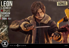 Resident Evil 4 Ultimate Premium Masterline Series Statue 1/4 Leon S. Kennedy vs. Chainsaw Villager Bonus Ver. 76 cm - Smalltinytoystore
