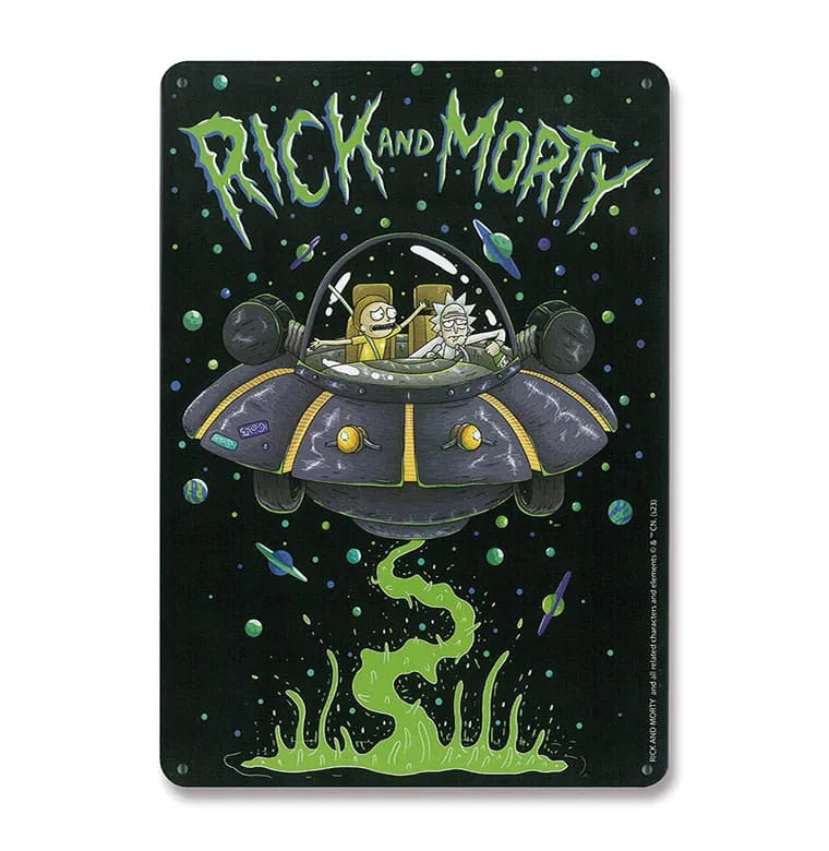Rick & Morty Blechschild Spaceship 15 x 21 cm - Smalltinytoystore