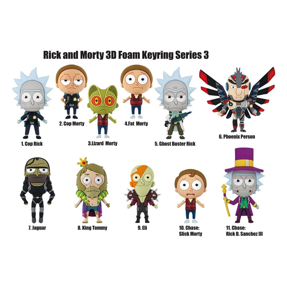 Rick and Morty PVC-Taschenanhänger Series 3 Display (24) - Smalltinytoystore