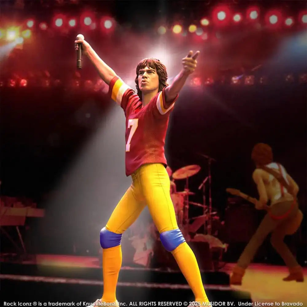 Rolling Stones Rock Iconz Statue Mick Jagger US Tour 1981 (Burgundy Jersey) 22 cm - Smalltinytoystore