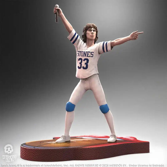 Rolling Stones Rock Iconz Statue Mick Jagger US Tour 1981 (White Jersey) 22 cm - Smalltinytoystore