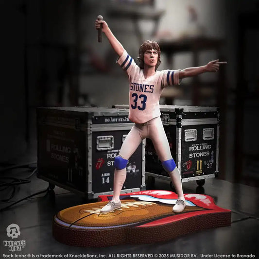 Rolling Stones Rock Iconz Statue Mick Jagger US Tour 1981 (White Jersey) 22 cm - Smalltinytoystore