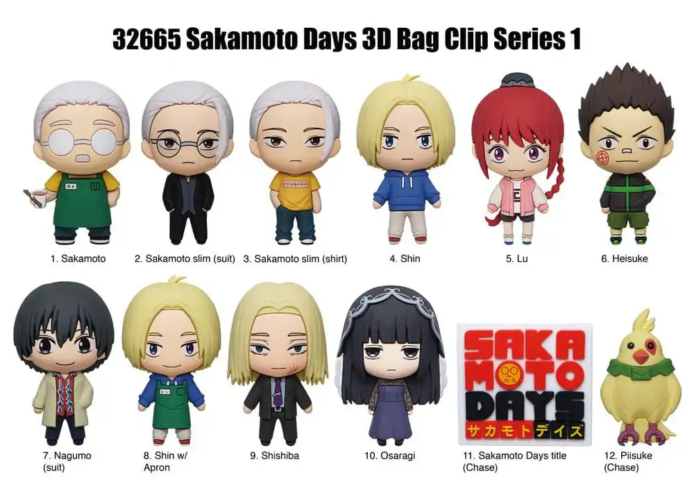 Sakamoto Days 3D PVC-Taschenanhänger Series 1 Display (24) - Smalltinytoystore